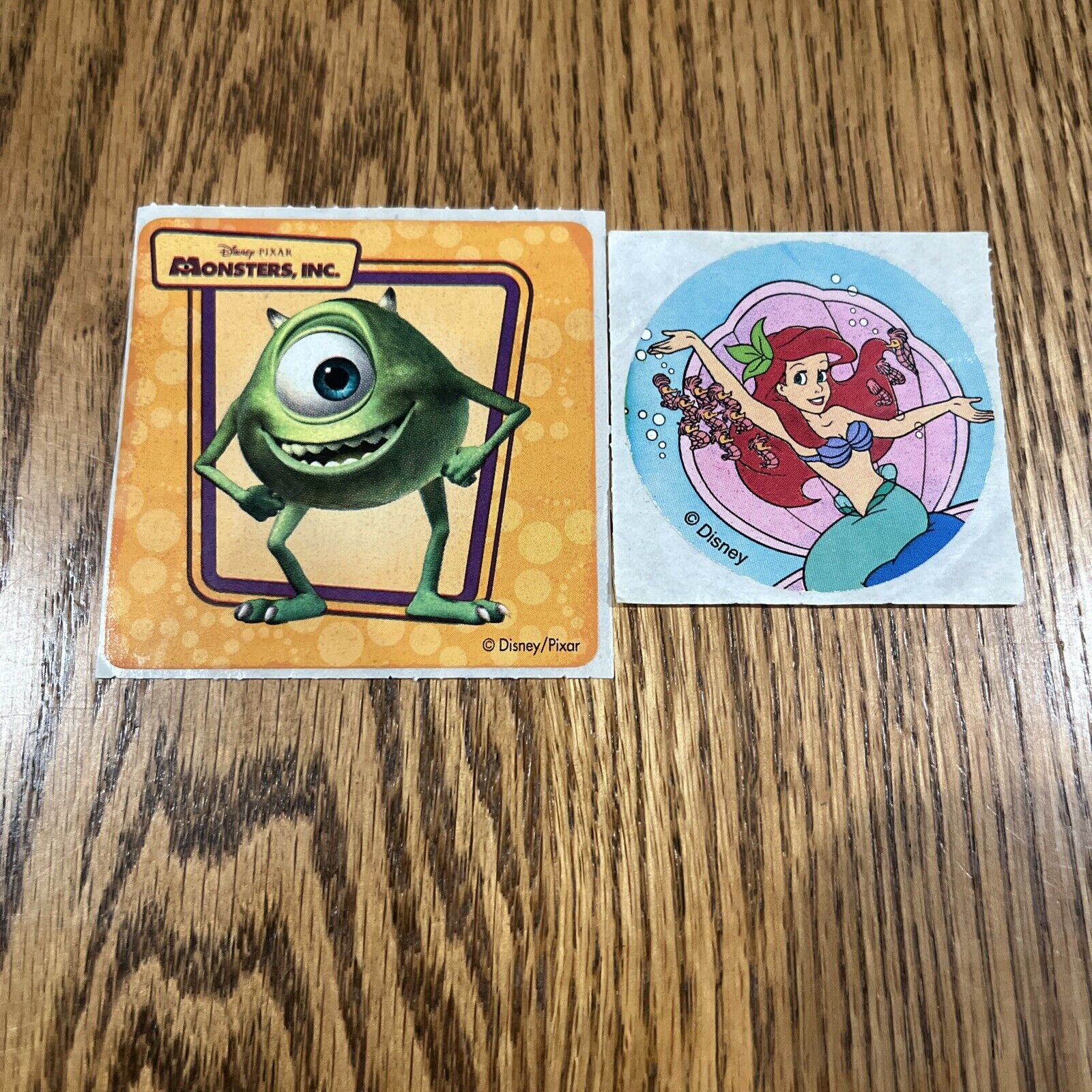 Two 2 Monsters, Inc & Ariel SmileMakers Twister Disney Pixar Stickers