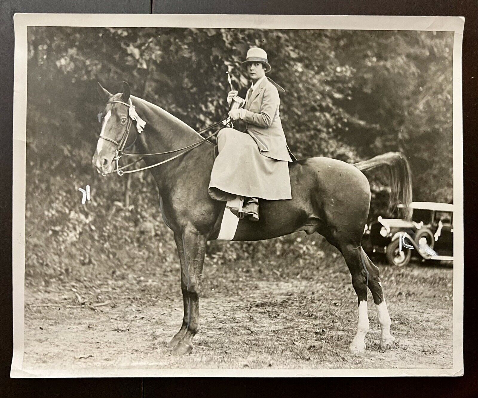 VTG 1927 Press Photo Tuxedo NY Horse Show Winner Katharine (Collier) St. George