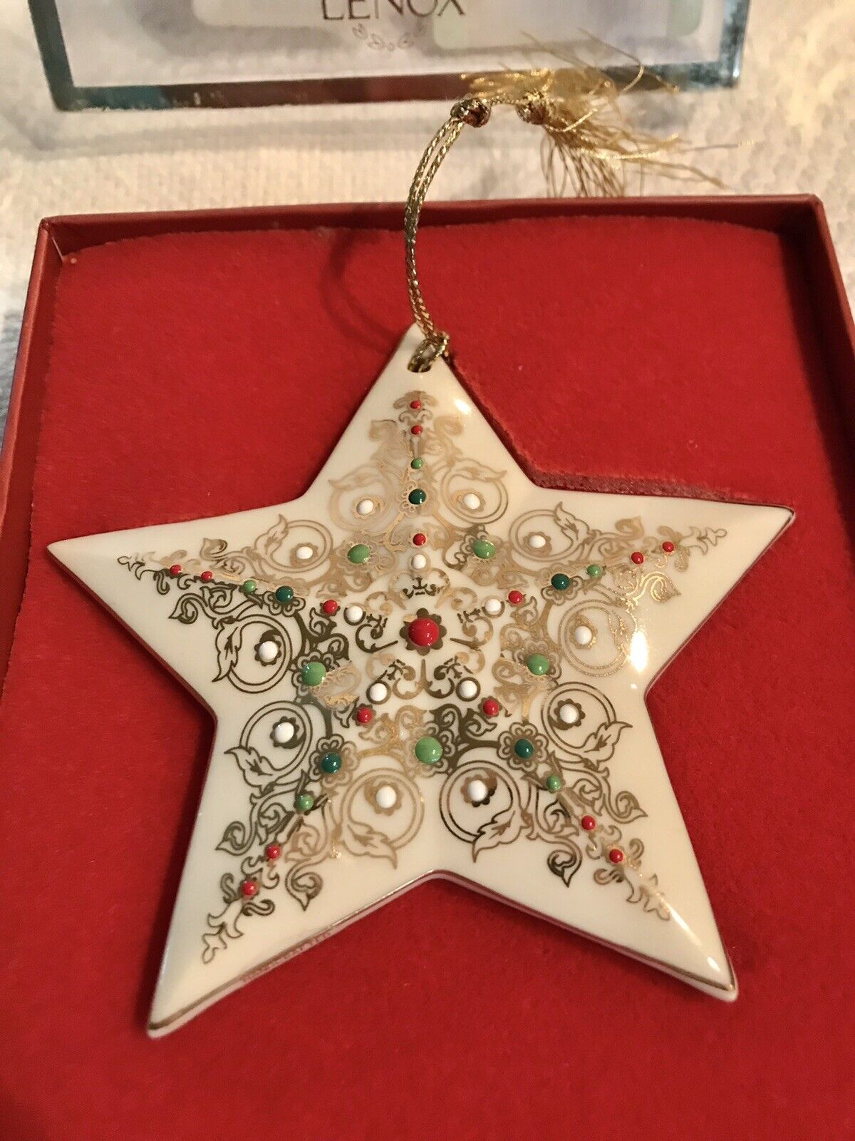 Lenox China Jewel Star Ornament, 1999 EUC 4”D $34