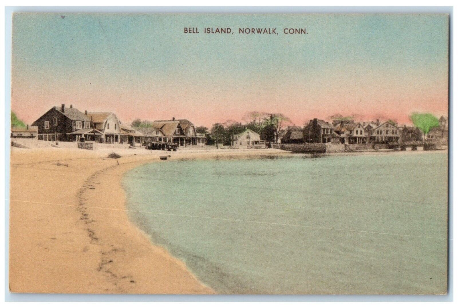 c1940 Bell Island Beach Exterior Norwalk Connecticut CT Vintage Antique Postcard