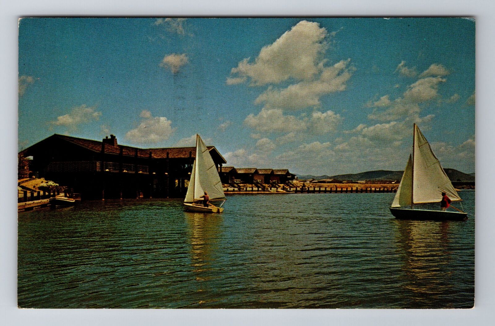 San Marcos Lake CA-California, Quails Inn Lake San Marcos Vintage c1968 Postcard