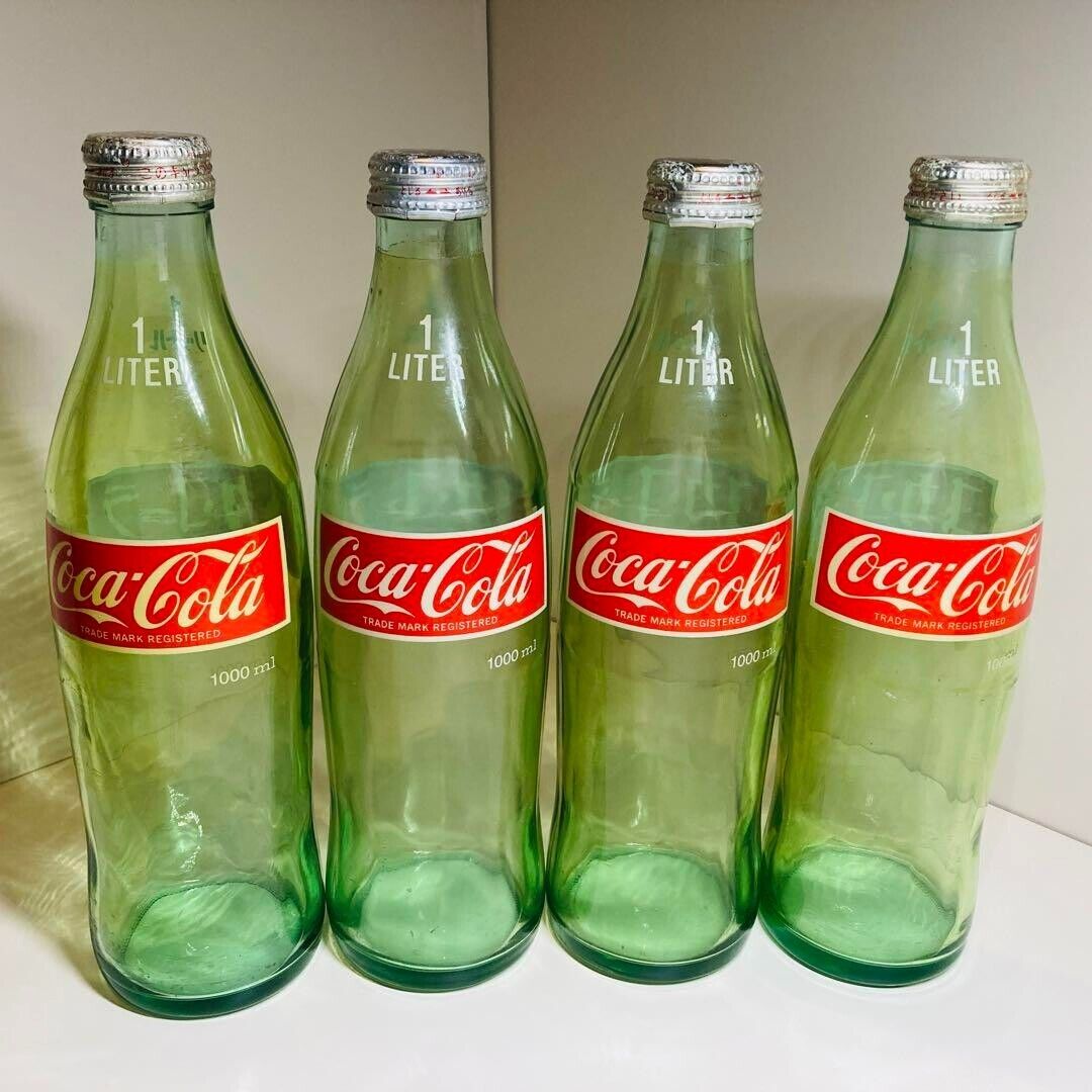 Coca-Cola Retro Empty Bottles 1.0L Set Of 4 Super Rare Vintage Retro From Japan