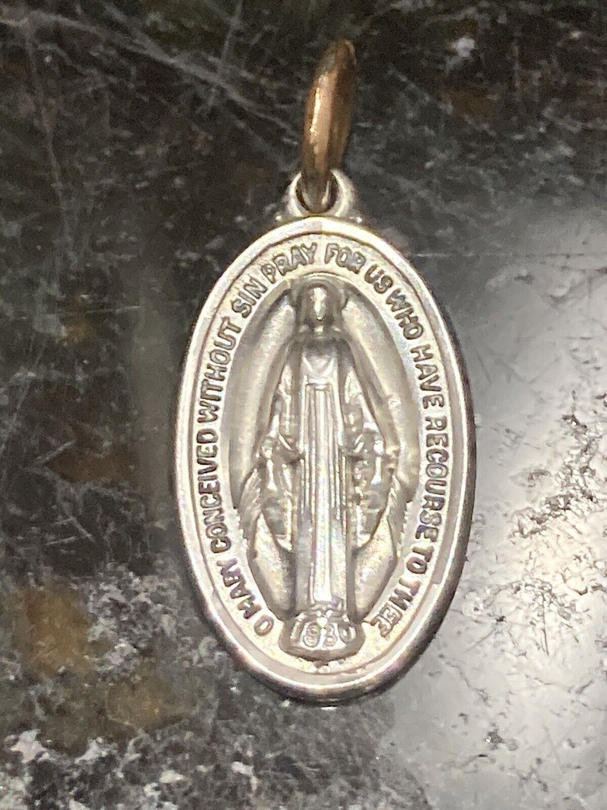 Sterling 925 Blessed Virgin Mary Miraculous Medallion Miracle Howard Oval Charm
