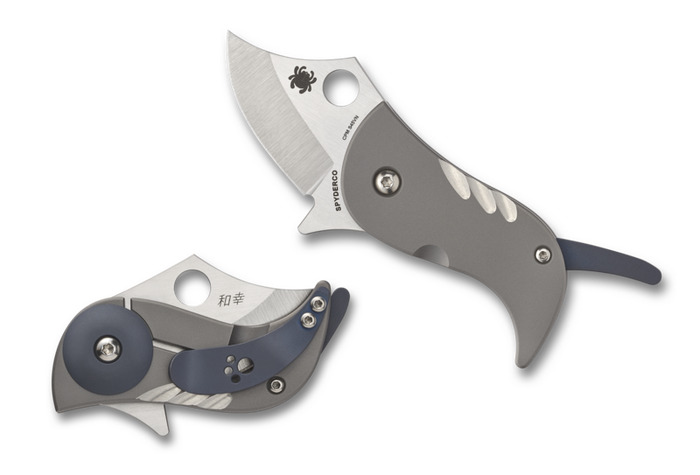 Spyderco Pochi R.I.L. Knife Gray Titanium Handle Plain S45VN Blade C256TIP