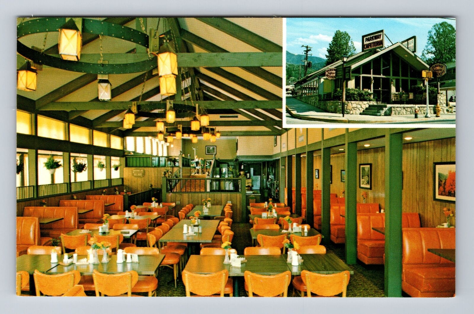 Gatlinburg TN-Tennessee, Parkway Cafeteria & Restaurant, Vintage Postcard