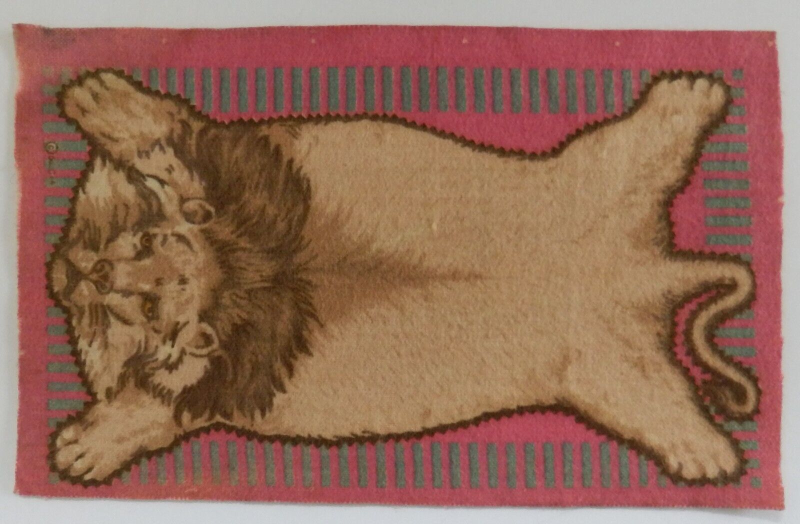 LION ANIMAL PELT Premium Felt Flannel c1908 approx 8\