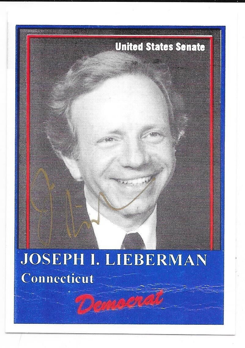 RARE 1995 POLITICAL CARD joe lieberman JEWISH autographed 1/1 JOE MADE THIS