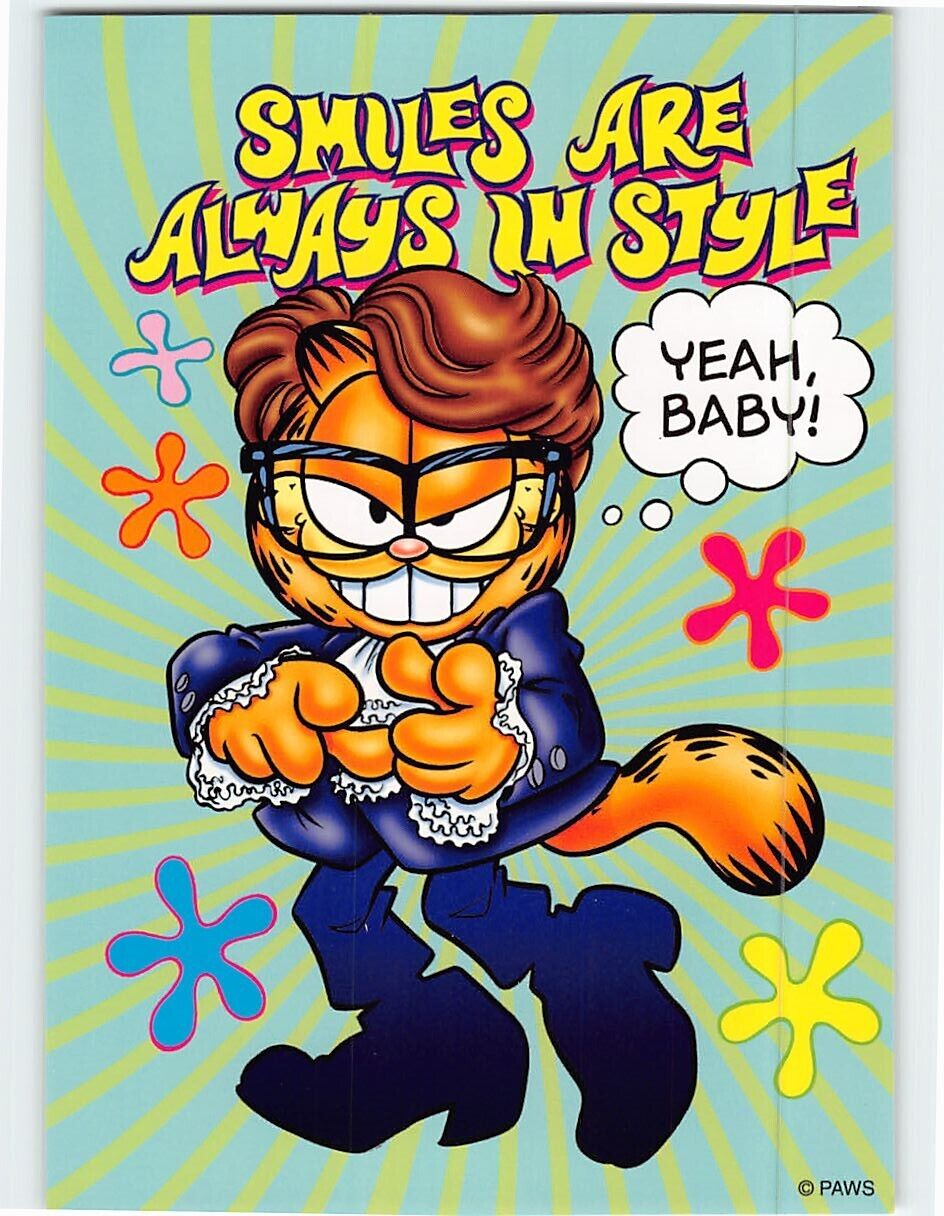 Postcard Smiles Are Always In Style with Garfield Comic Art Print