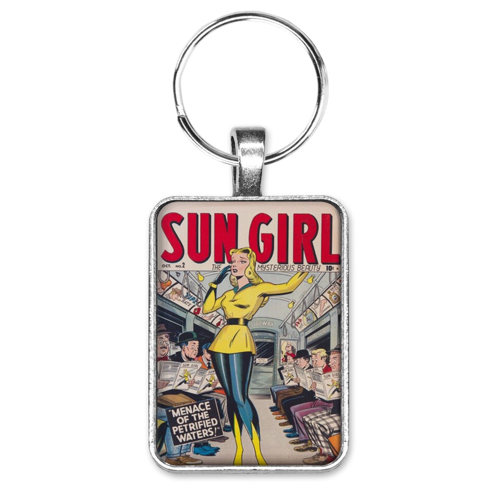 Sun Girl The Mysterious Beauty #2 Cover Key Ring or Necklace Classic Comic Book