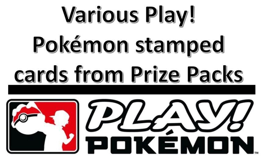 Various Play Pokémon stamped Prize Pack Pokémon TCG cards