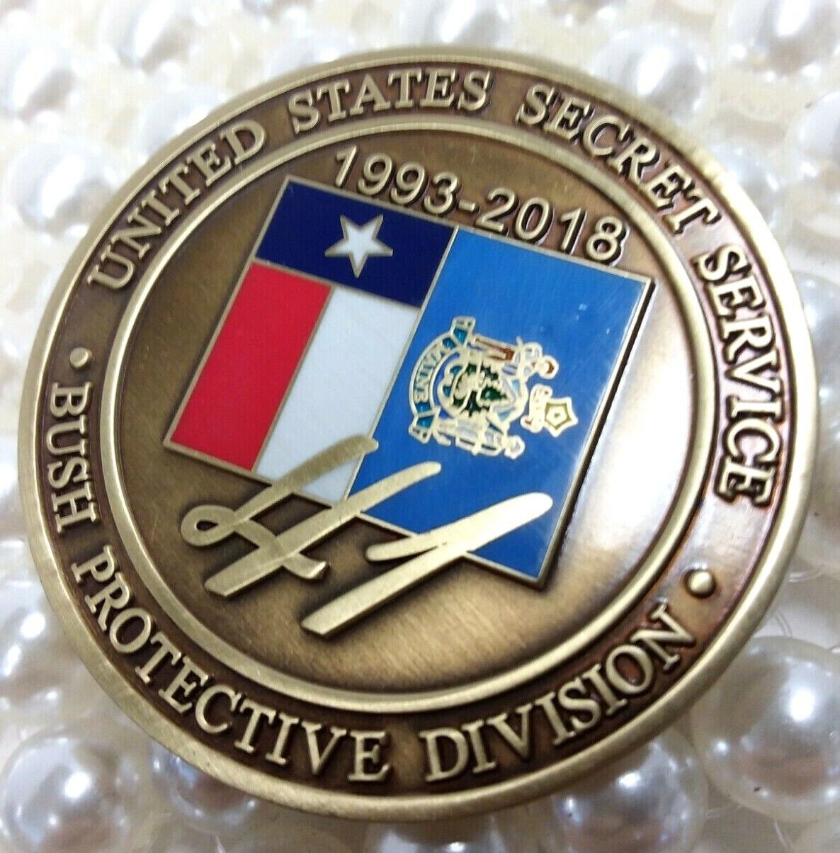 USSS SECRET SERVICE PRESIDENT GEORGE BUSH 41 PROTECTIVE DIVISION COIN 