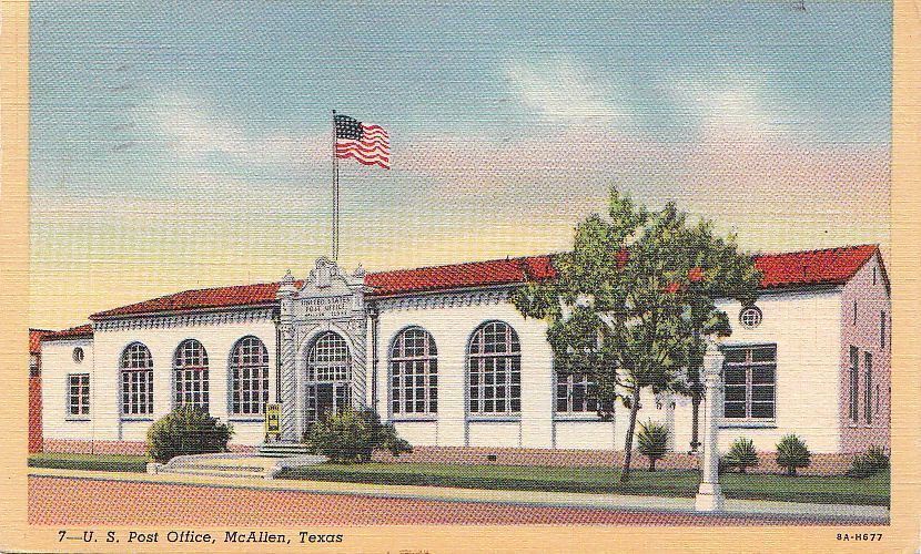 Postcard US Post Office McAllen Texas