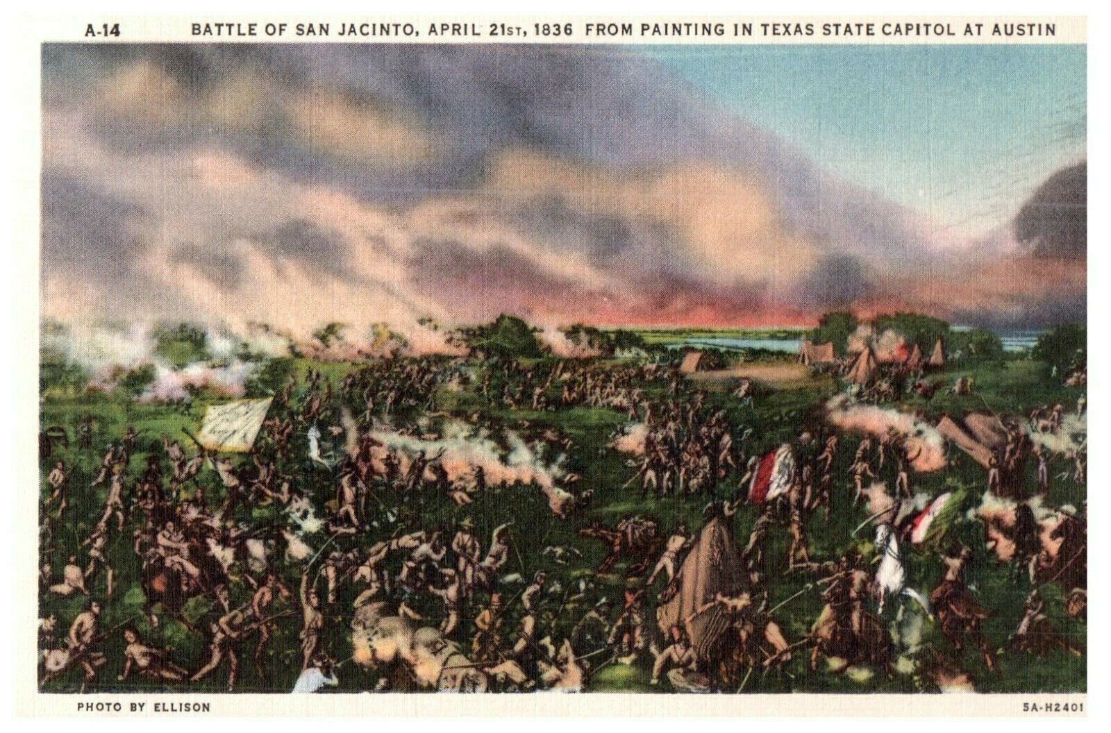 Battle of San Jacinto April 21 1836 From Painting in Texas Capitol Austin