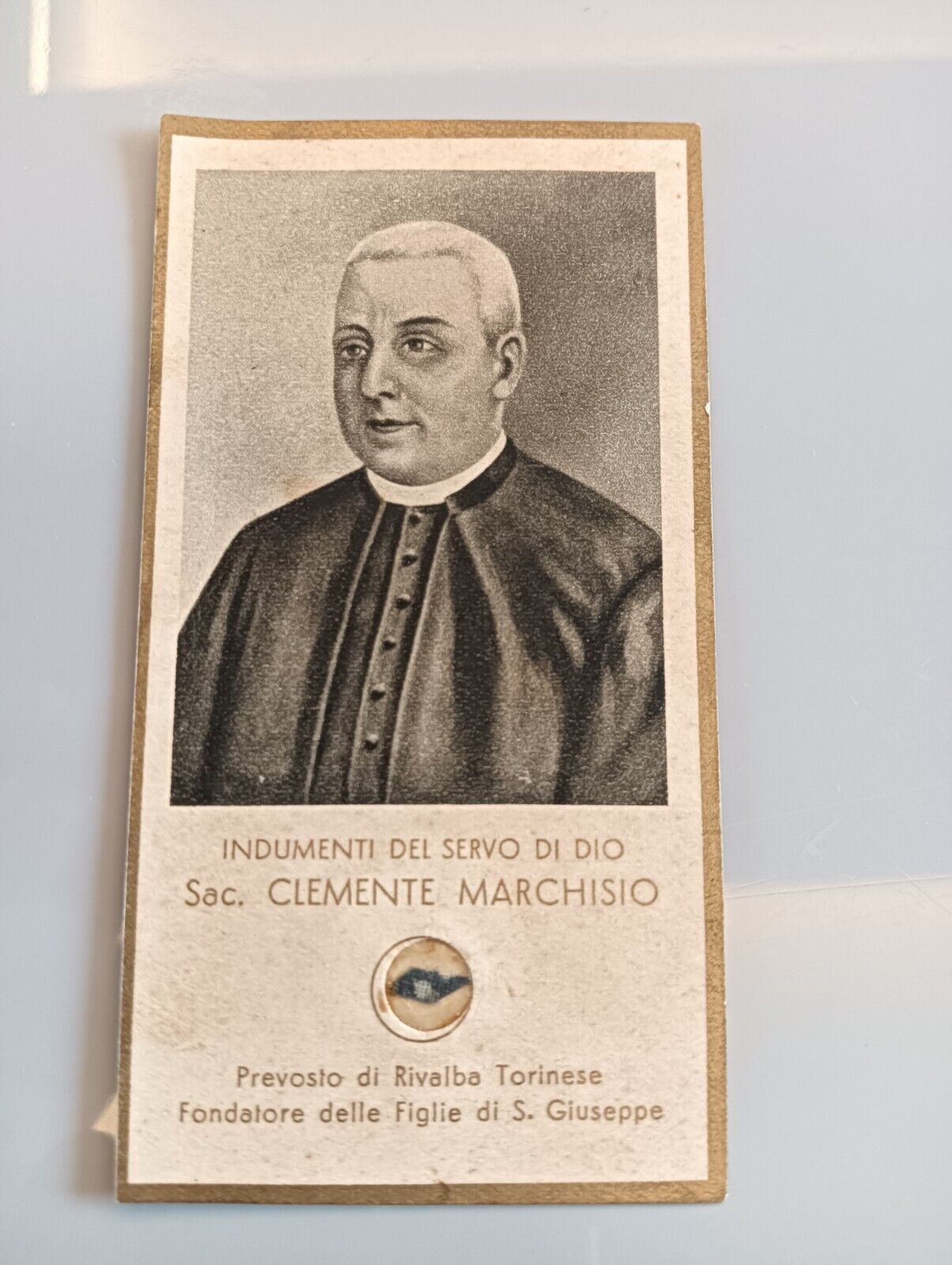 Italian Reliquiary Relic Holy card St. Clemente Marchisio