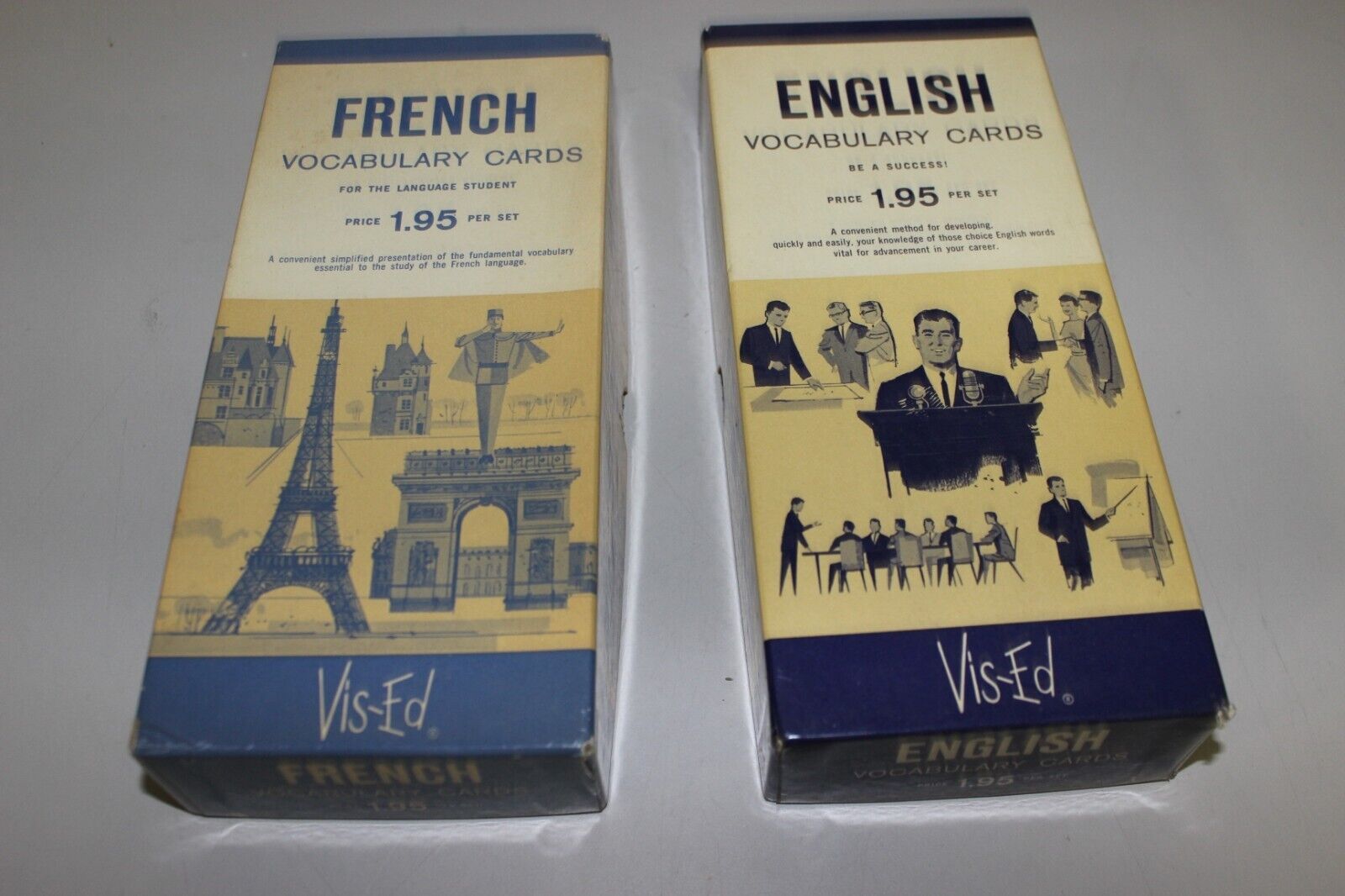 Vintage Vis-Ed French / English Vocabulary Cards