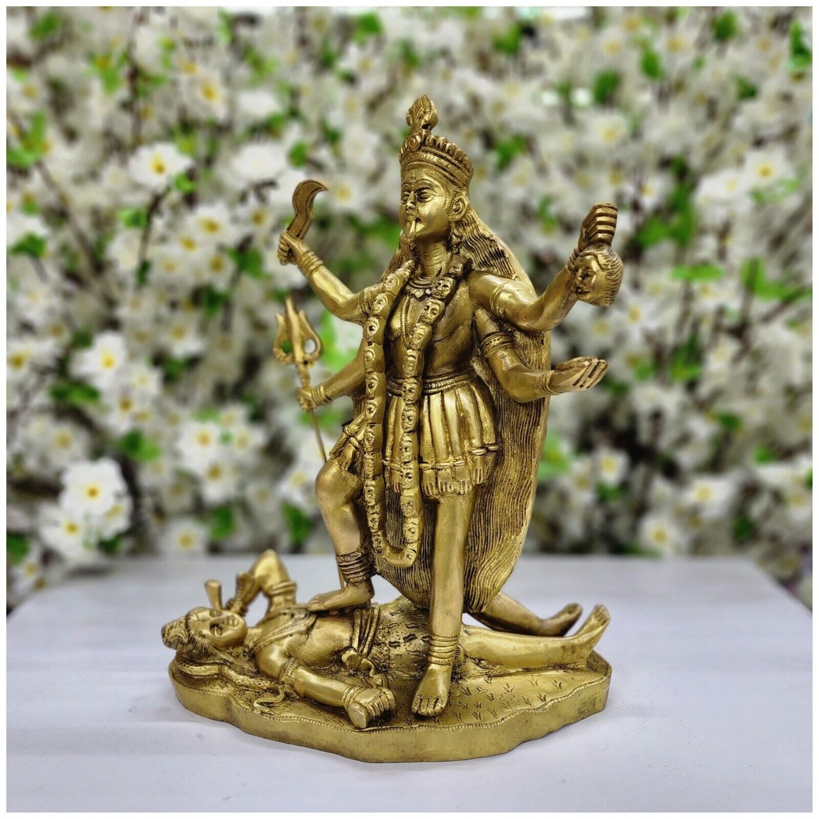 Kali Statue Brass Large Kali Ma Idol Goddess Kali Sculpture Shiv-Shakti Statue