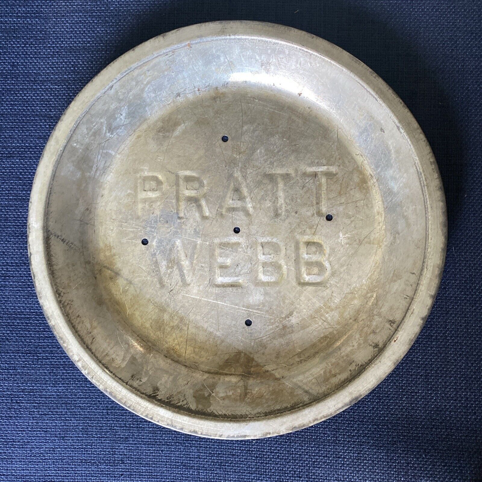Vintage RARE Pratt Webb Pie Tin Metal 9” Pie Pan