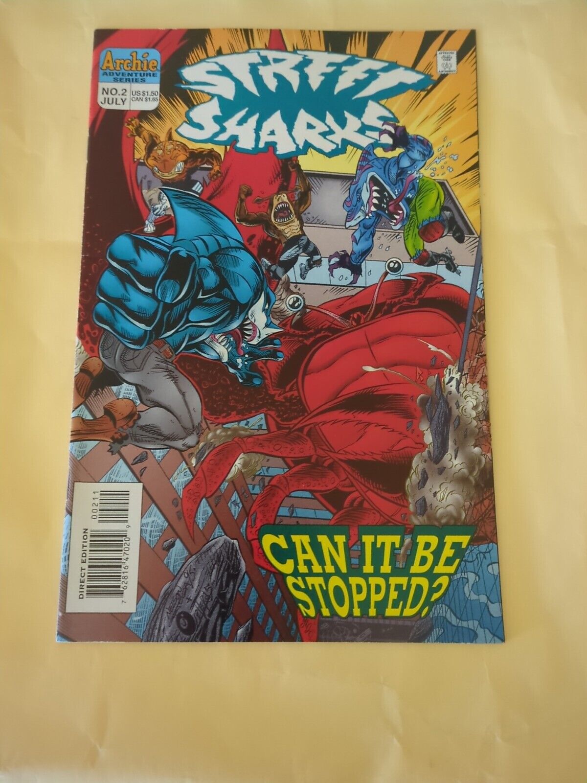 Street Sharks #2 Vol. 2, ARCHIE COMICS, (1996) Newsstand copy, Good condition