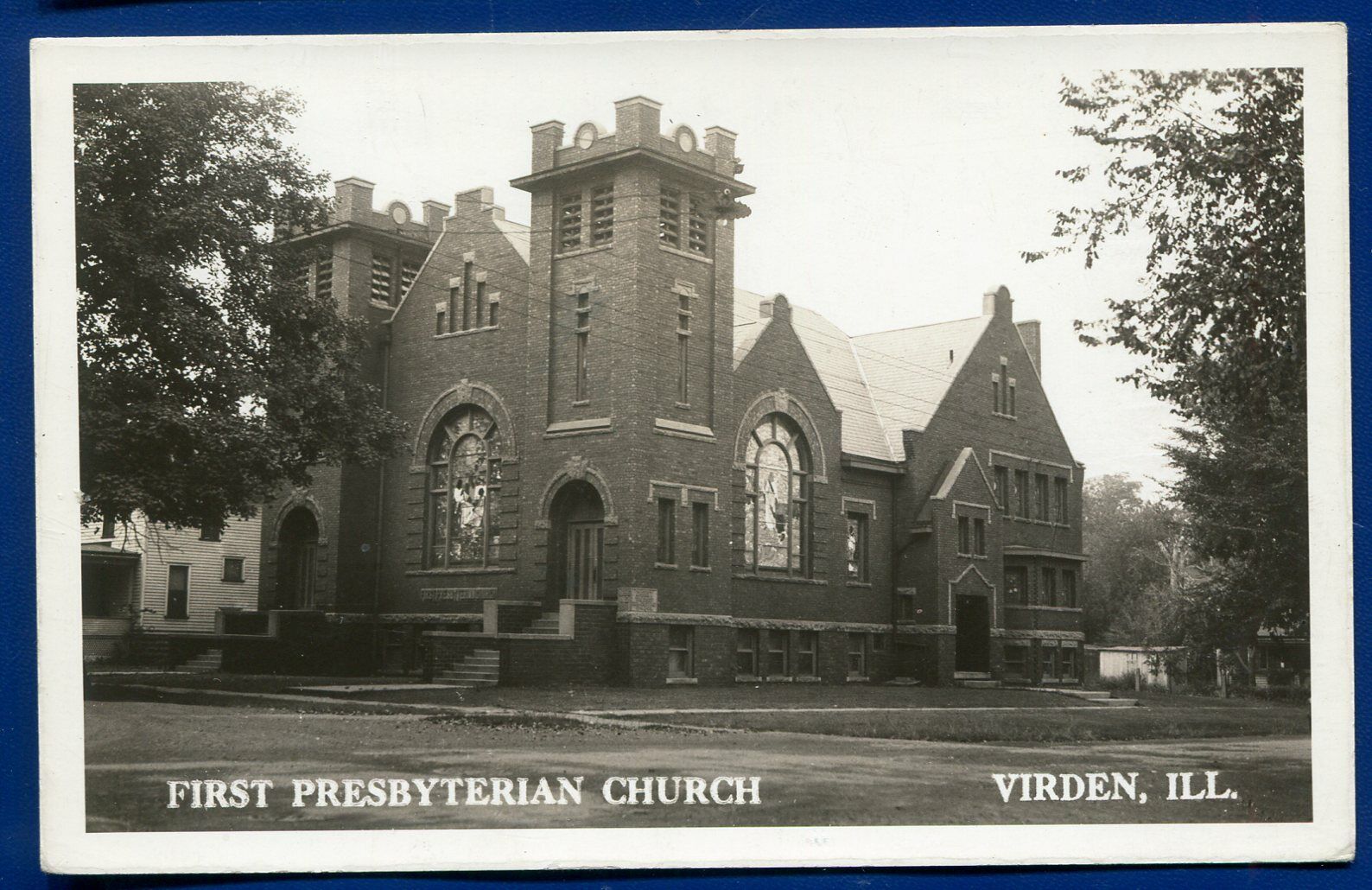 Virden ILLinois il First Presbyterian Church real photo postcard RPPC