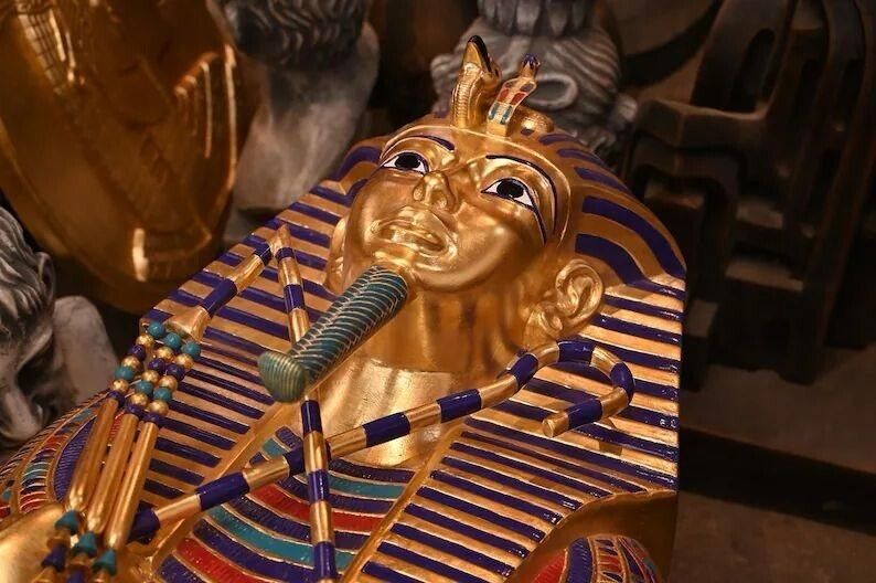 Antique King Tutankhamun Sarcophagus made by Egyptian hands Ancient Pharaohs BC