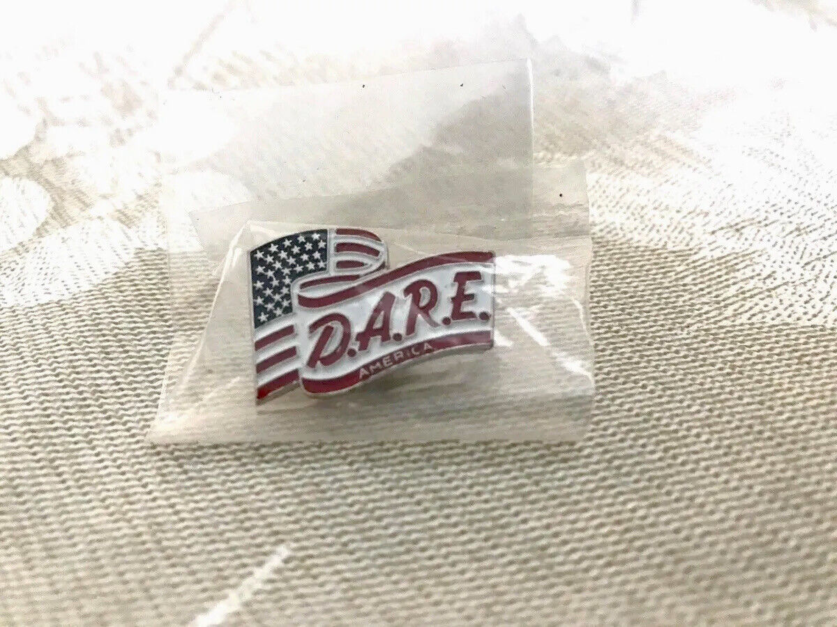 Vintage DARE LAPD D.A.R.E. American Flag Pin NOS