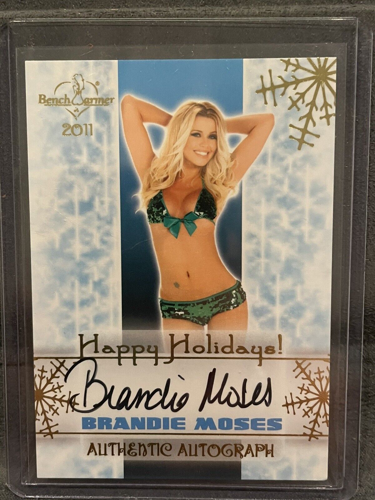 BRANDIE MOSES 2011 BenchWarmer Signed HAPPY HOLIDAYS Authentic Autograph