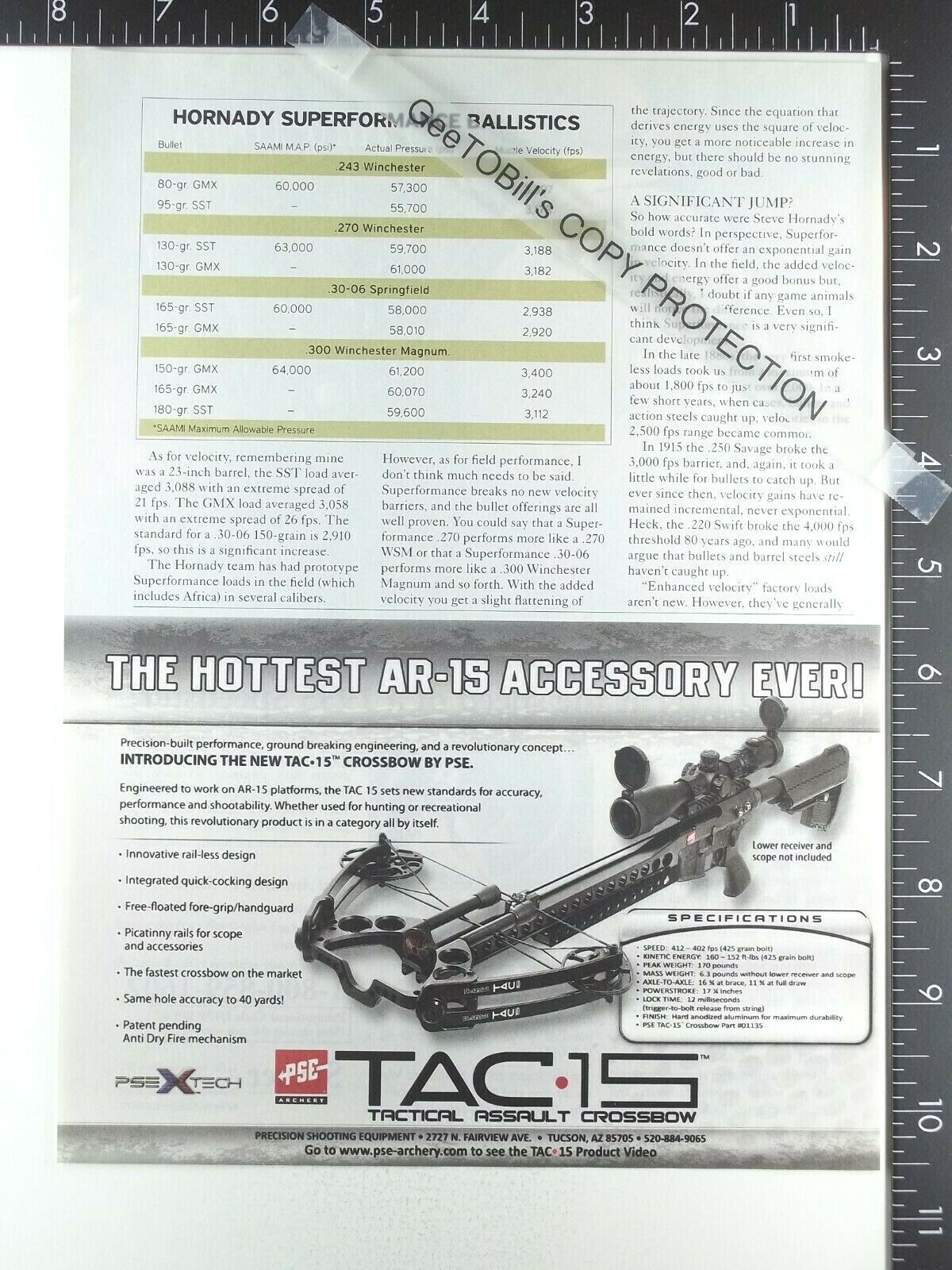 2009 ADVERTISEMENT for TAC 15 Tactical Assault Crossbow by PSE Archery for AR-15