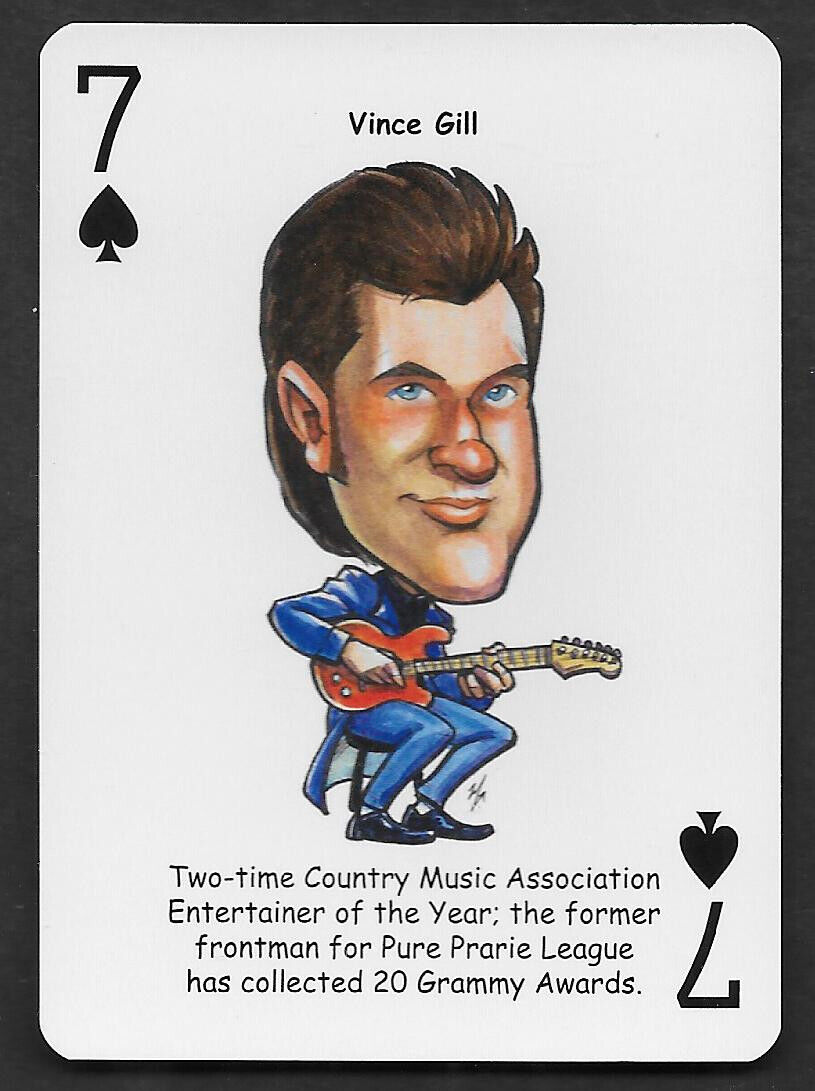 Vince Gill country music playing card single swap Seven of Spades 1 card