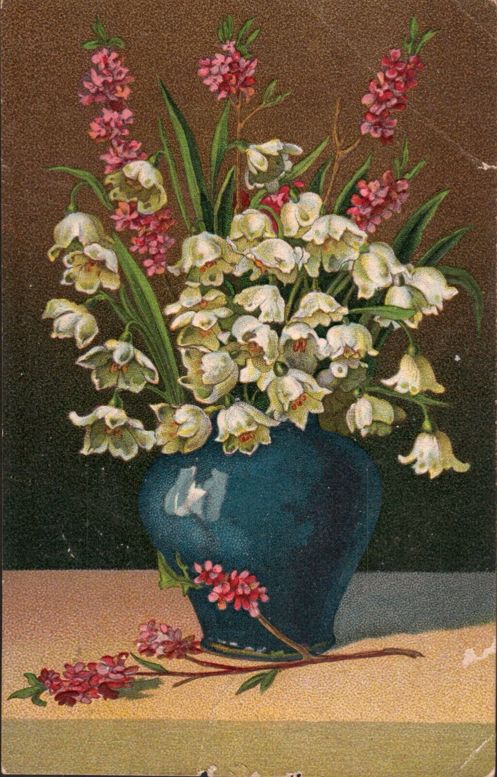 Posted Made in Germany Art Card 1910 Embossed Floral Postcard
