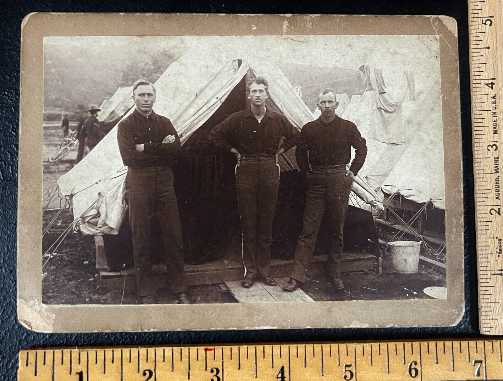 Spanish American War Three Soldiers Outdoor Shelter Tent 1898