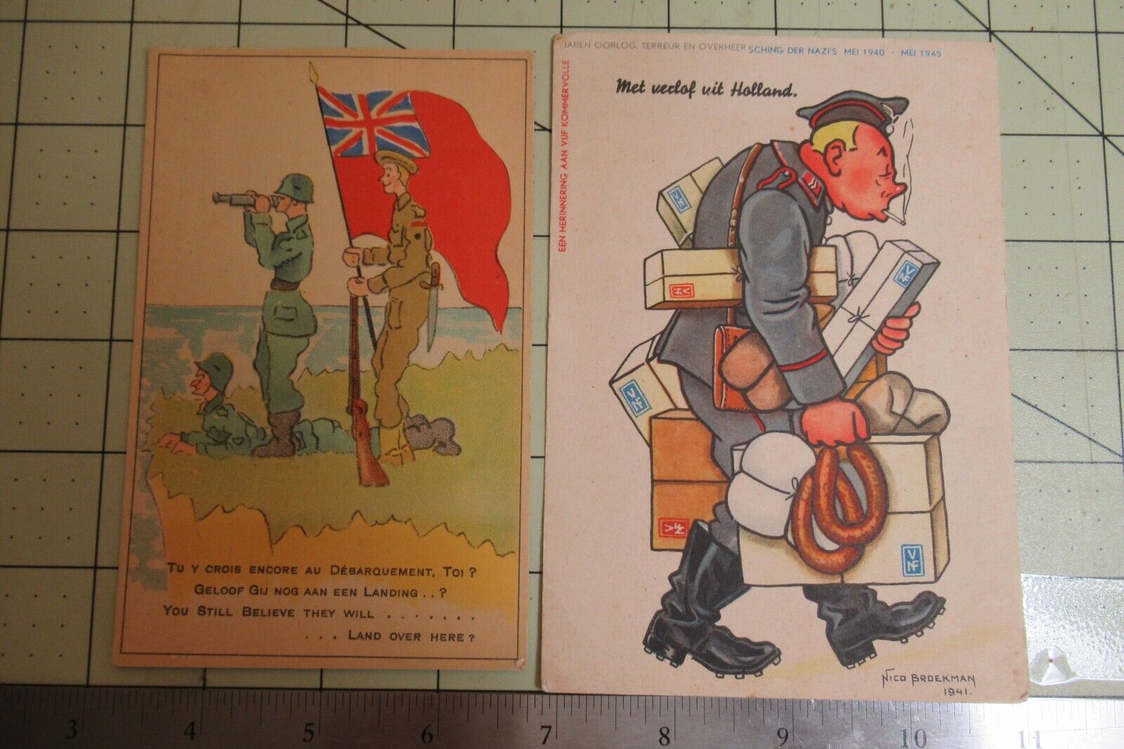 WWII Original Dutch postcards on occupation (POST WAR)