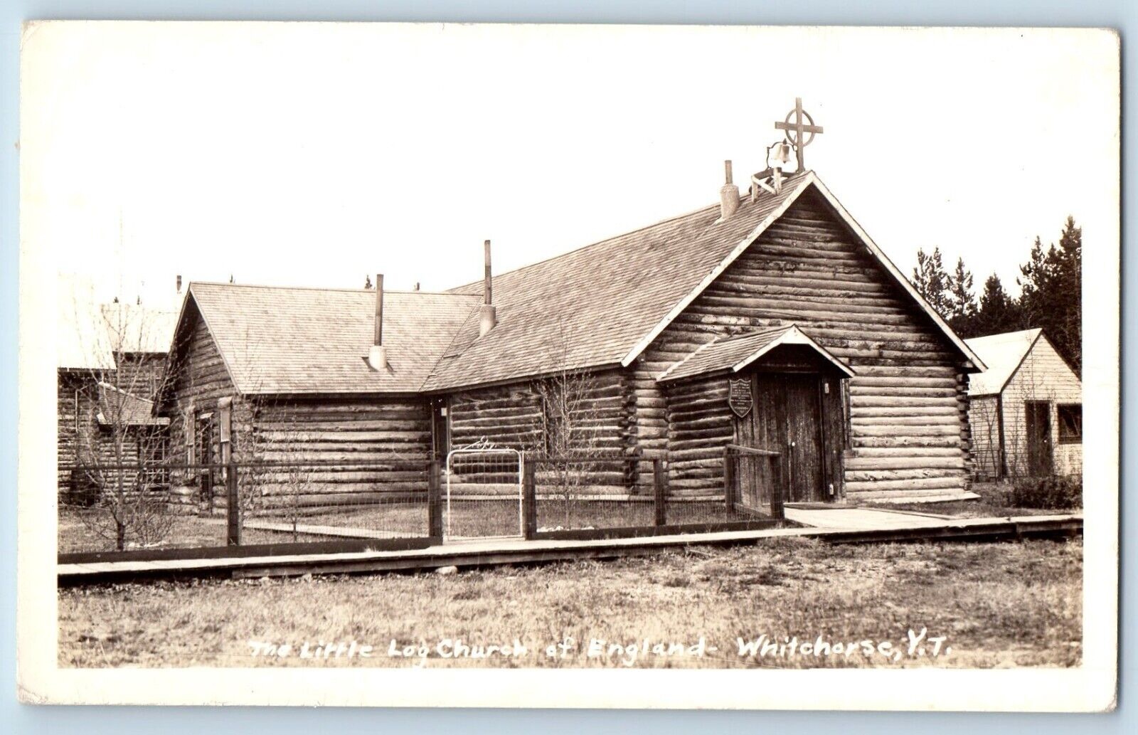 Whitehorse Yukon Territory Canada Postcard RPPC Photo Little Log Church England