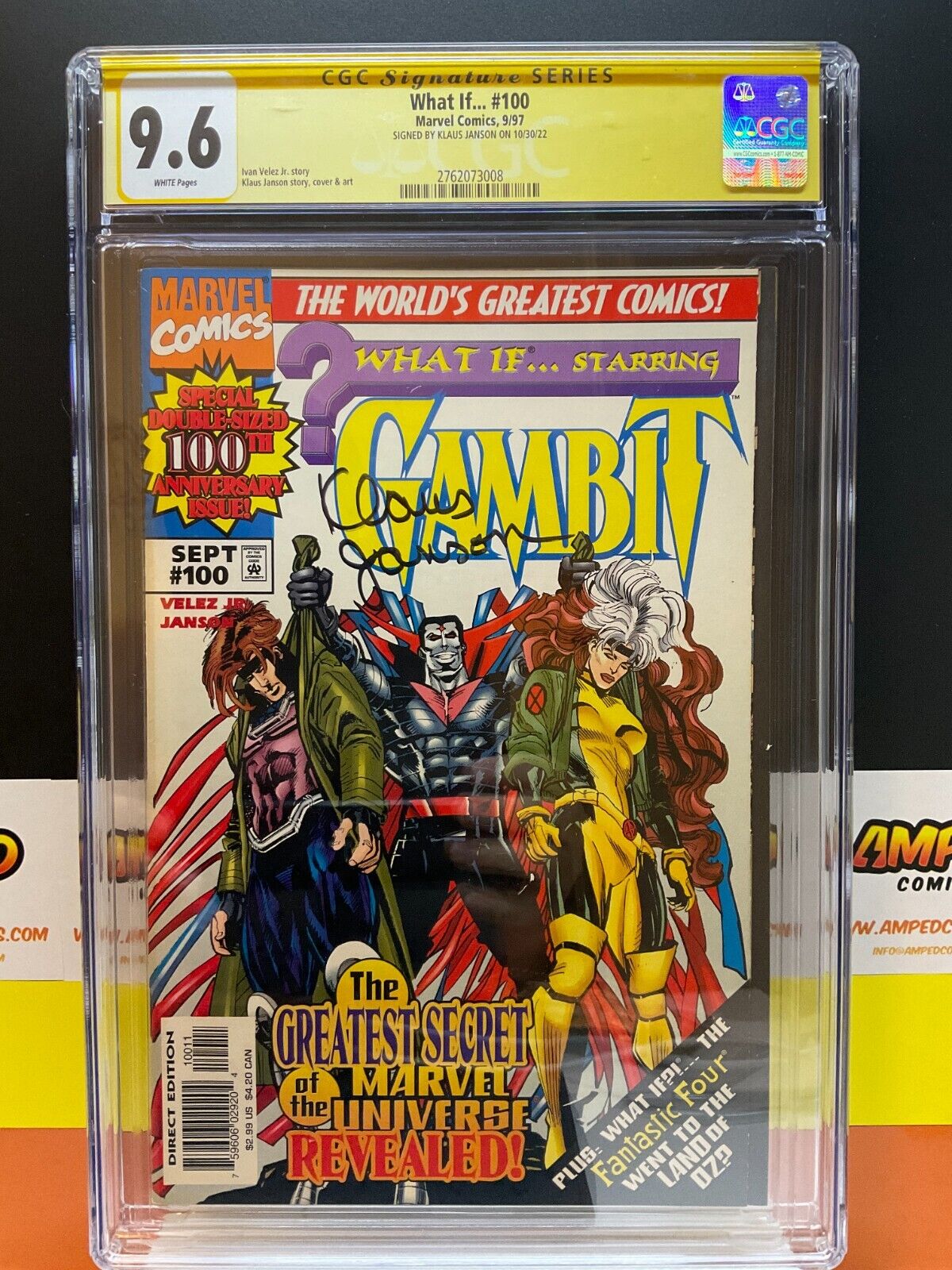 WHAT IF...? #100 DEATH OF GAMBIT MARVEL COMICS CGC SS 9.6 Signed by Klaus Jansen