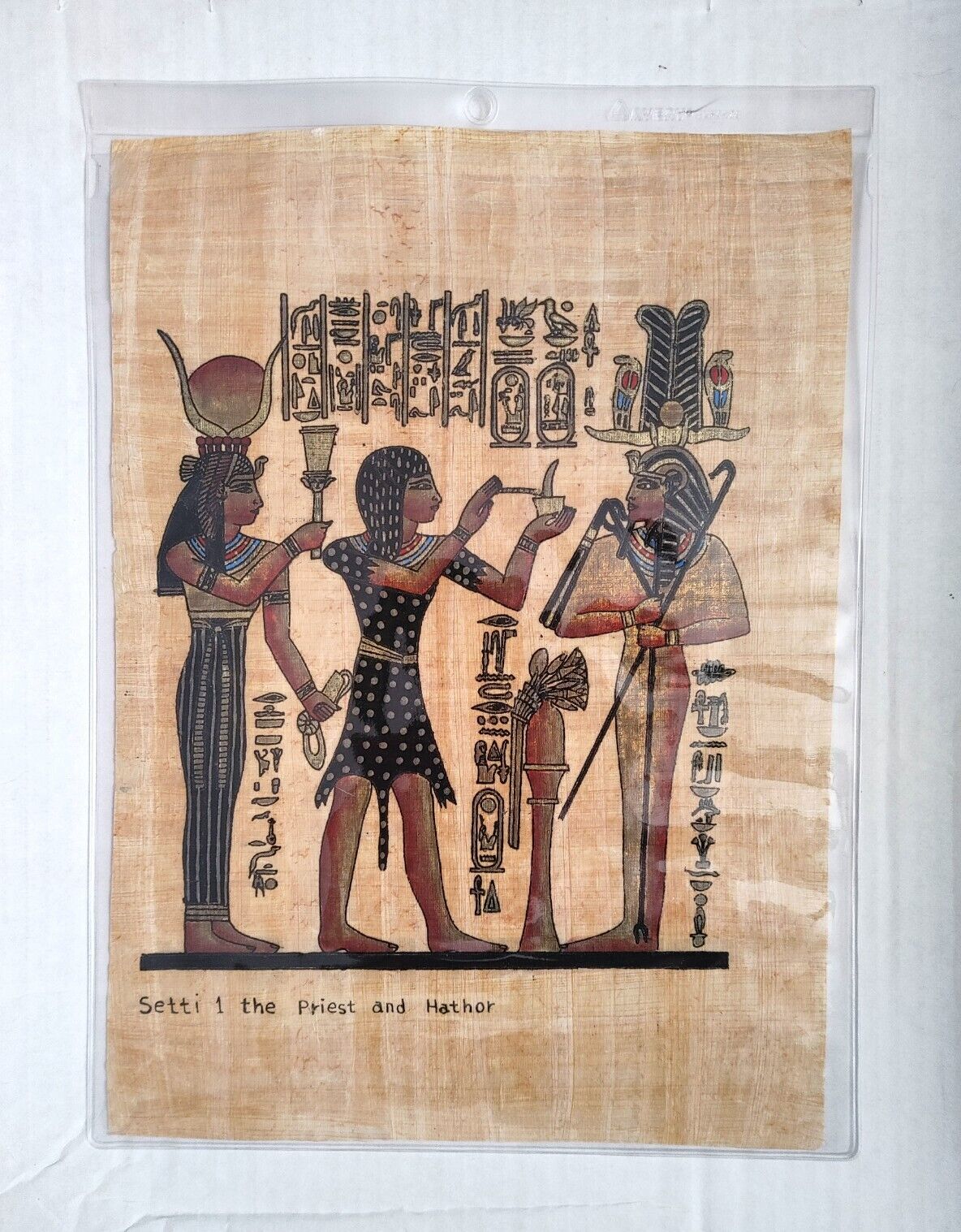 Authentic Ancient Egyptian Papyrus with COA - Cleopatra Seti Priest & Hathor