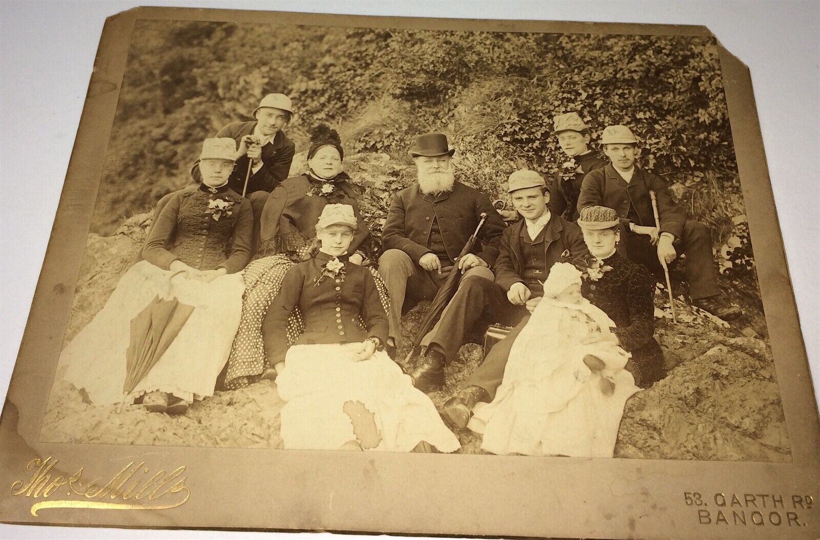 Rare Antique Victorian American Outdoor Group Bangor, Maine Cabinet Photo US