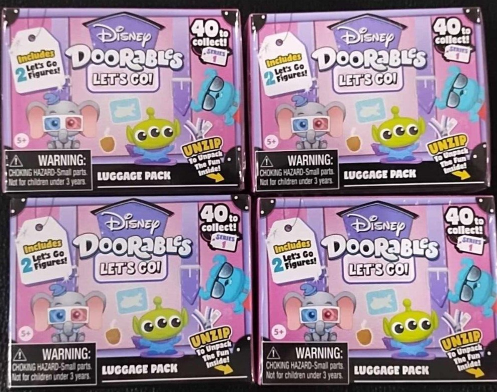 Disney Doorables LETS GO Luggage Pack 4X Mystery Brand New UNOPENED MINT