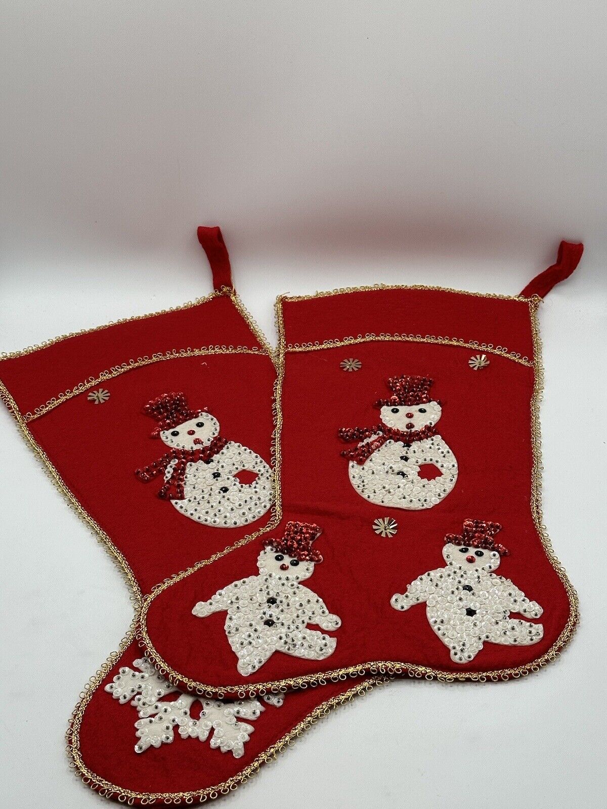 Pair of Vintage Red Christmas Stockings 1950\'s