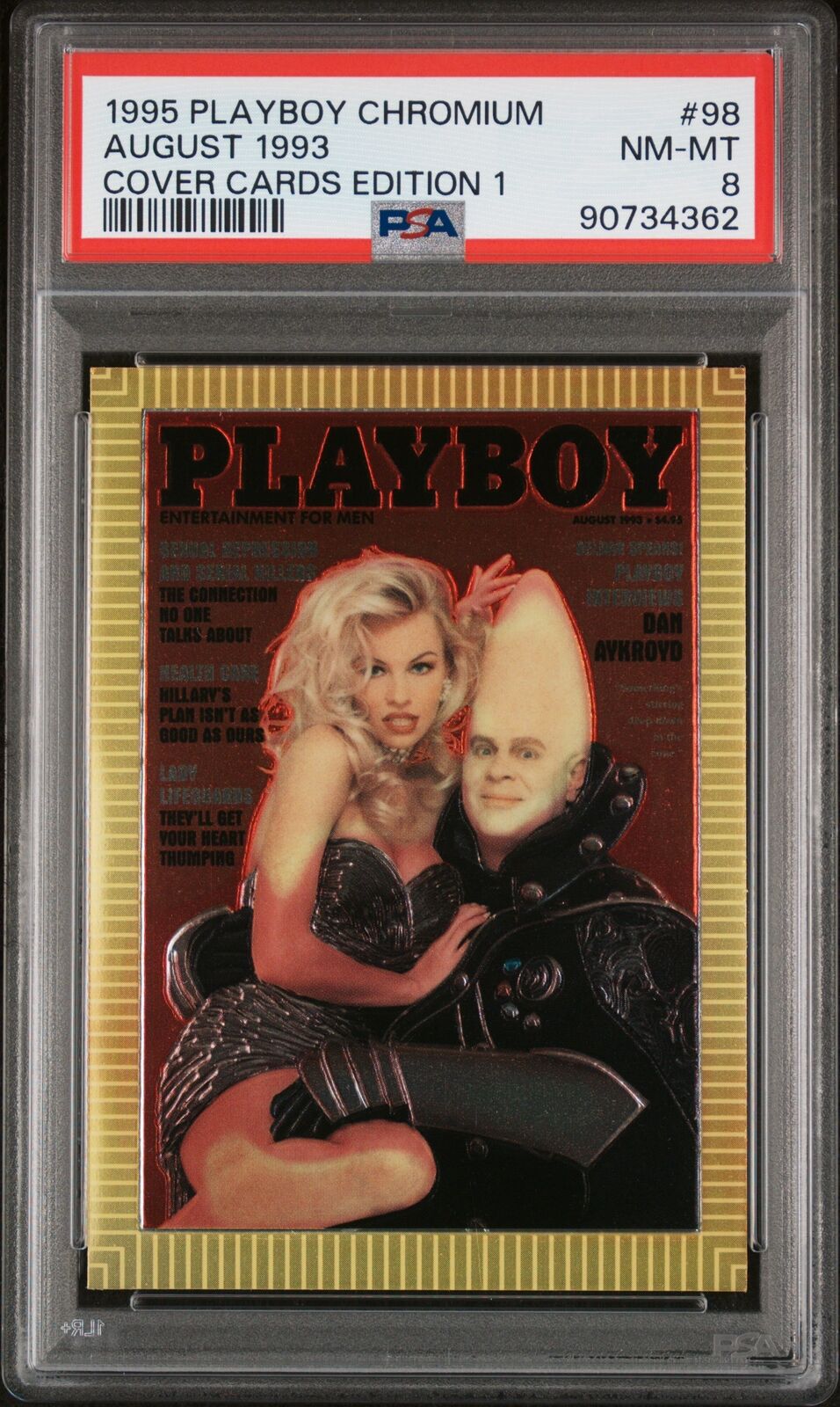 1995 Playboy Chromium Cover Edition 1 August 1993 Pamela Anderson #98 PSA 8
