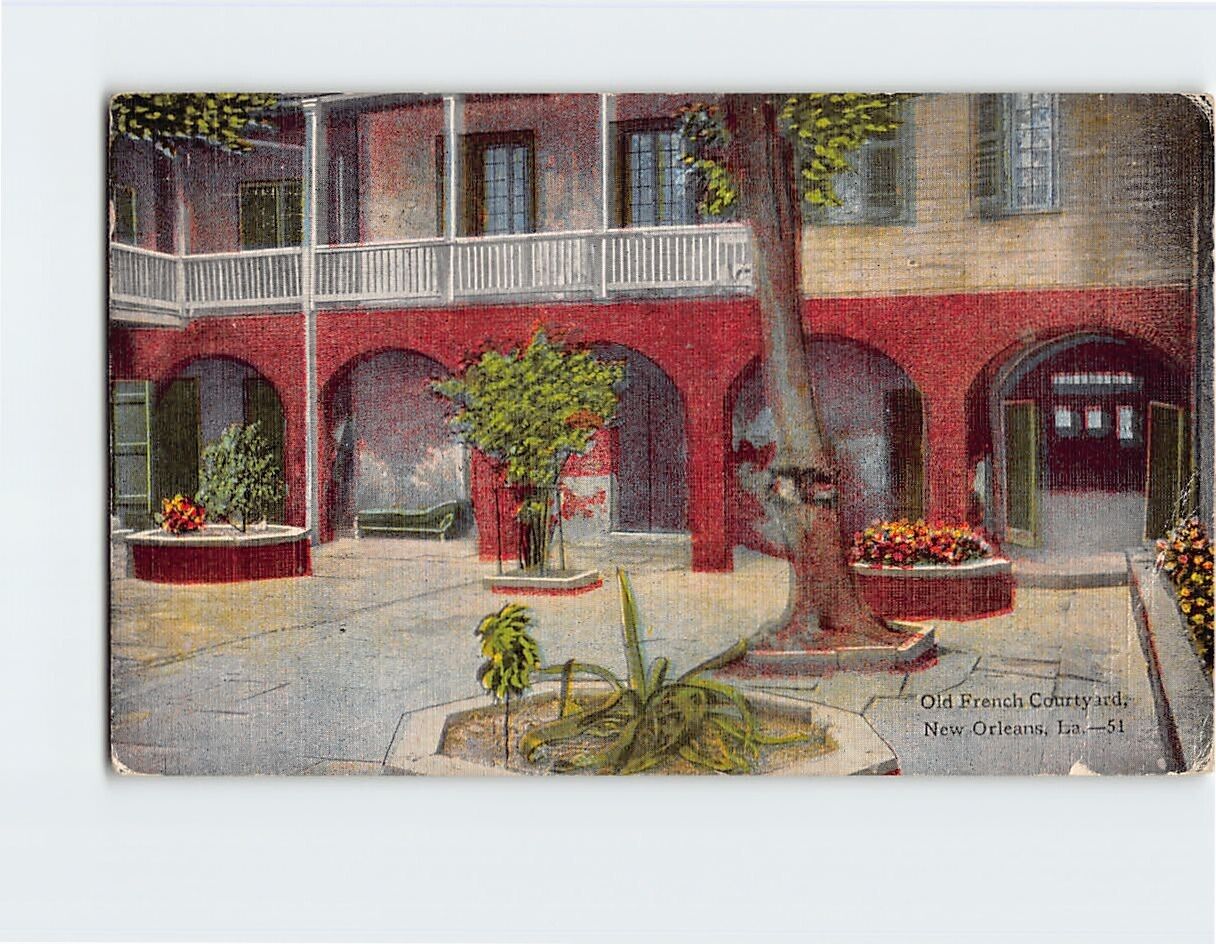 Postcard Old French Courtyard New Orleans Louisiana USA