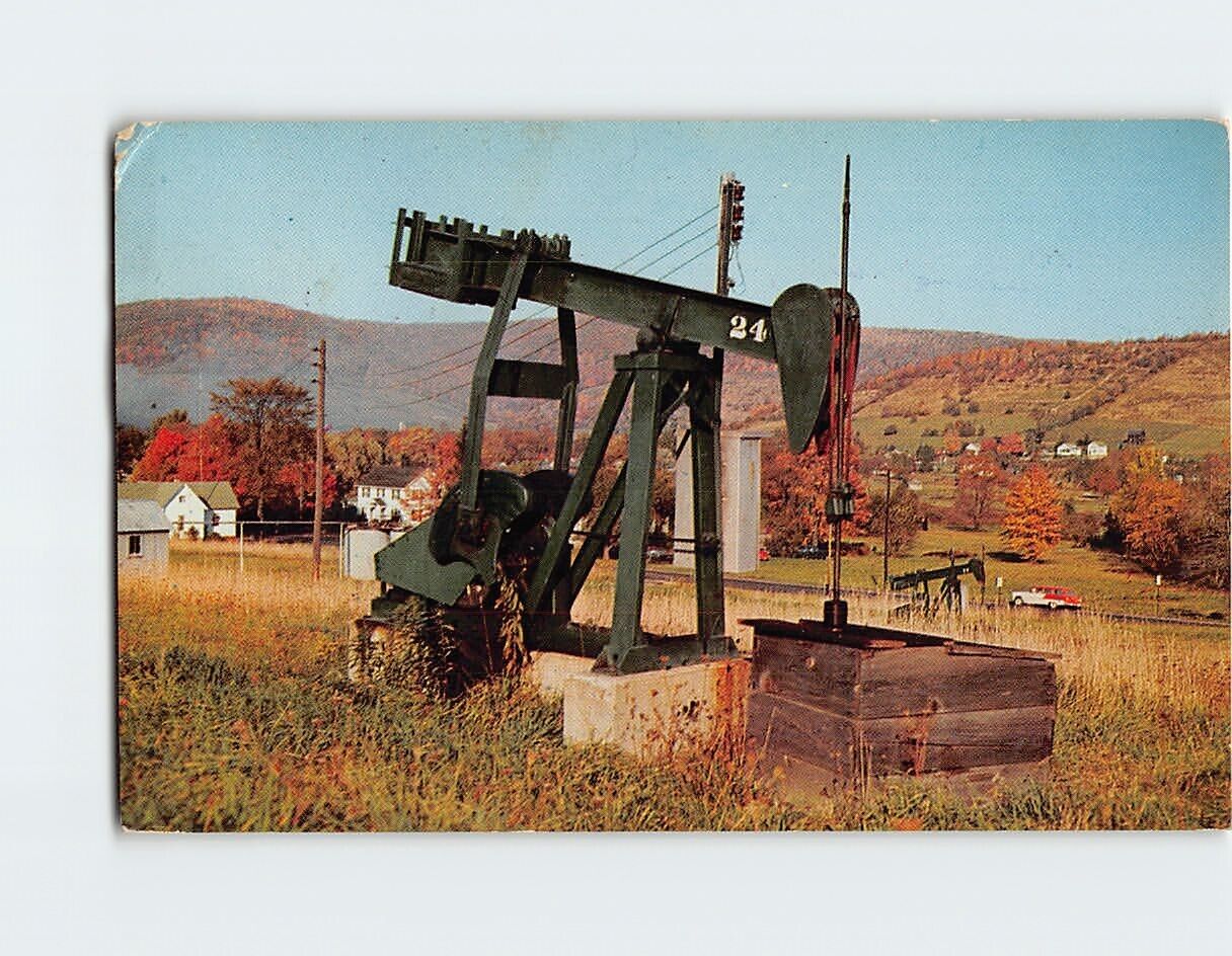 Postcard Pumping Jack Near Bradford Pennsylvania USA