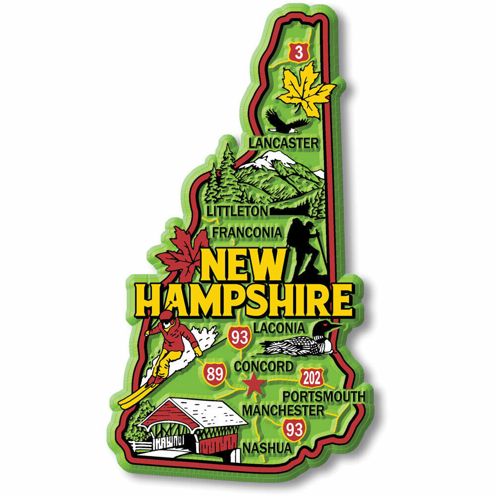 New Hampshire Colorful State Magnet by Classic Magnets, 2.4\
