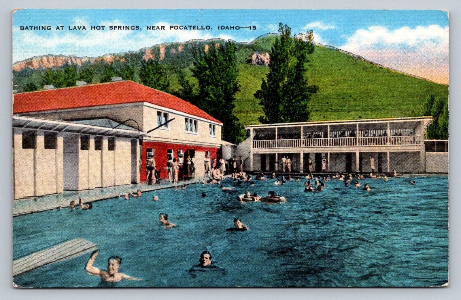 Postcard Idaho Pocatello Lava Hot Springs Bathing Linen 1949  D054