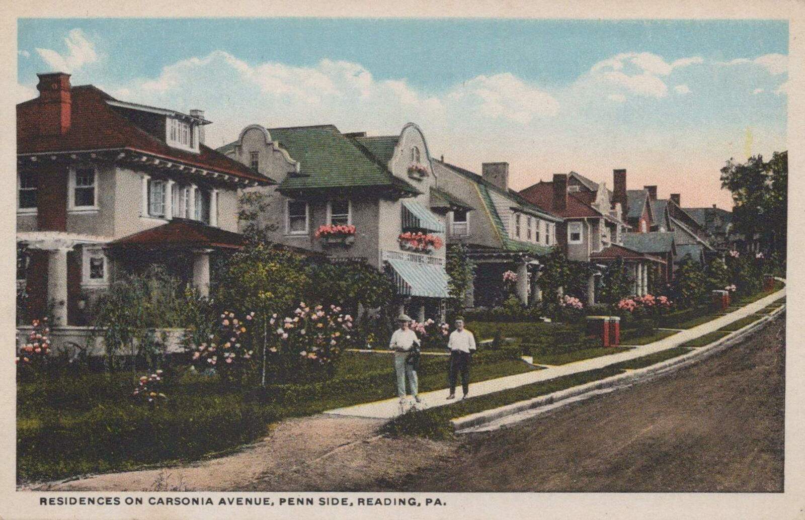 Postcard Residences on Carsonia Avenue Penn Side Reading PA 
