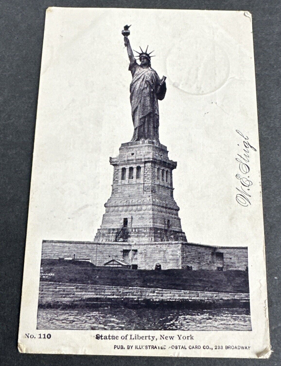 Vintage Postcard:  Statue of Liberty  New York Postal Card Co. W.E. Strigl  1898