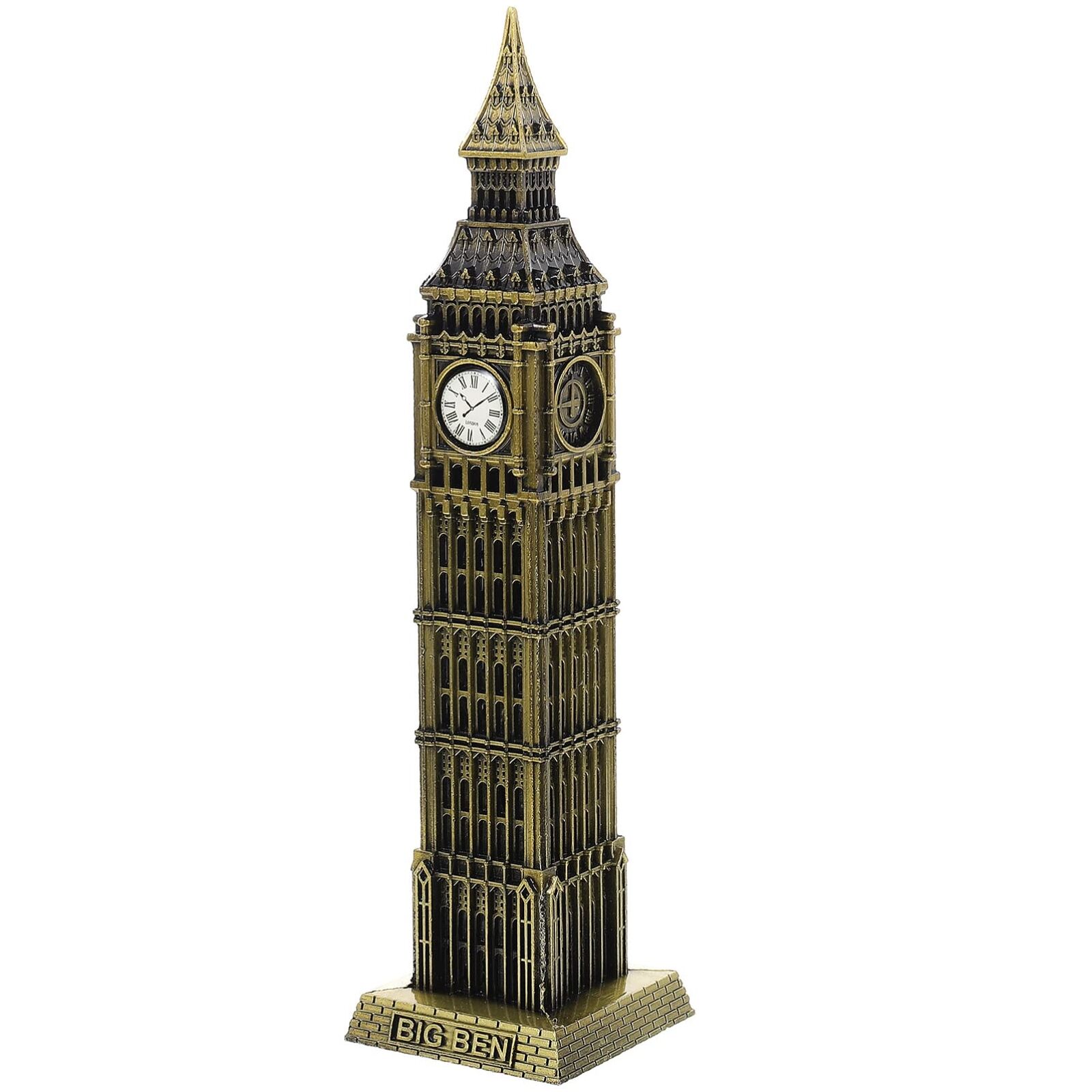 IMIKEYA Big Ben Statue：Decorative Metal Big Ben Building Model Figurine T