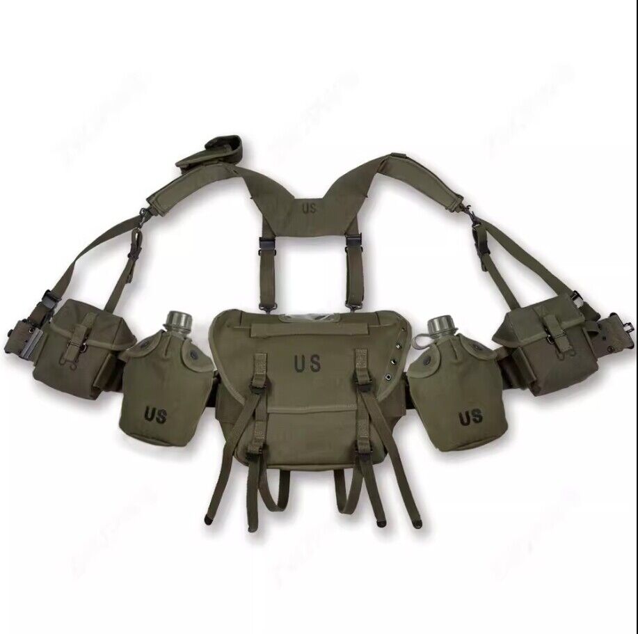 US M1956 M1961 M16A1 Military Outdoor Small Pack Gear Set First Aid Kit Kettles