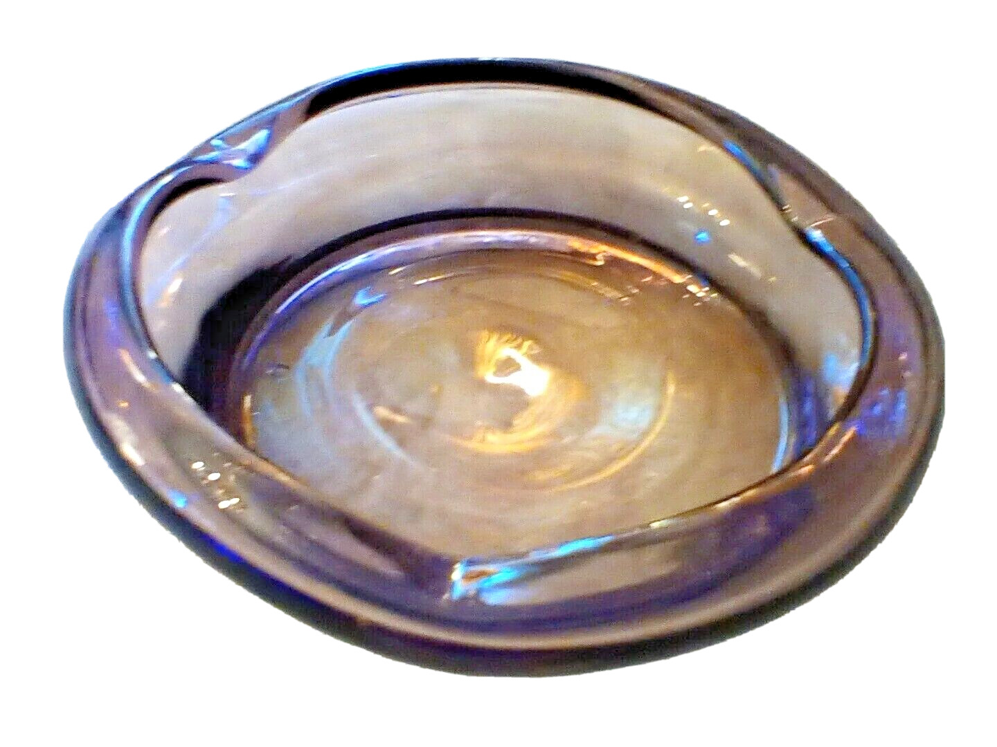 VINTAGE PURPLE LAVENDER  GLASS CIGAR ASHTRAY 7.5\