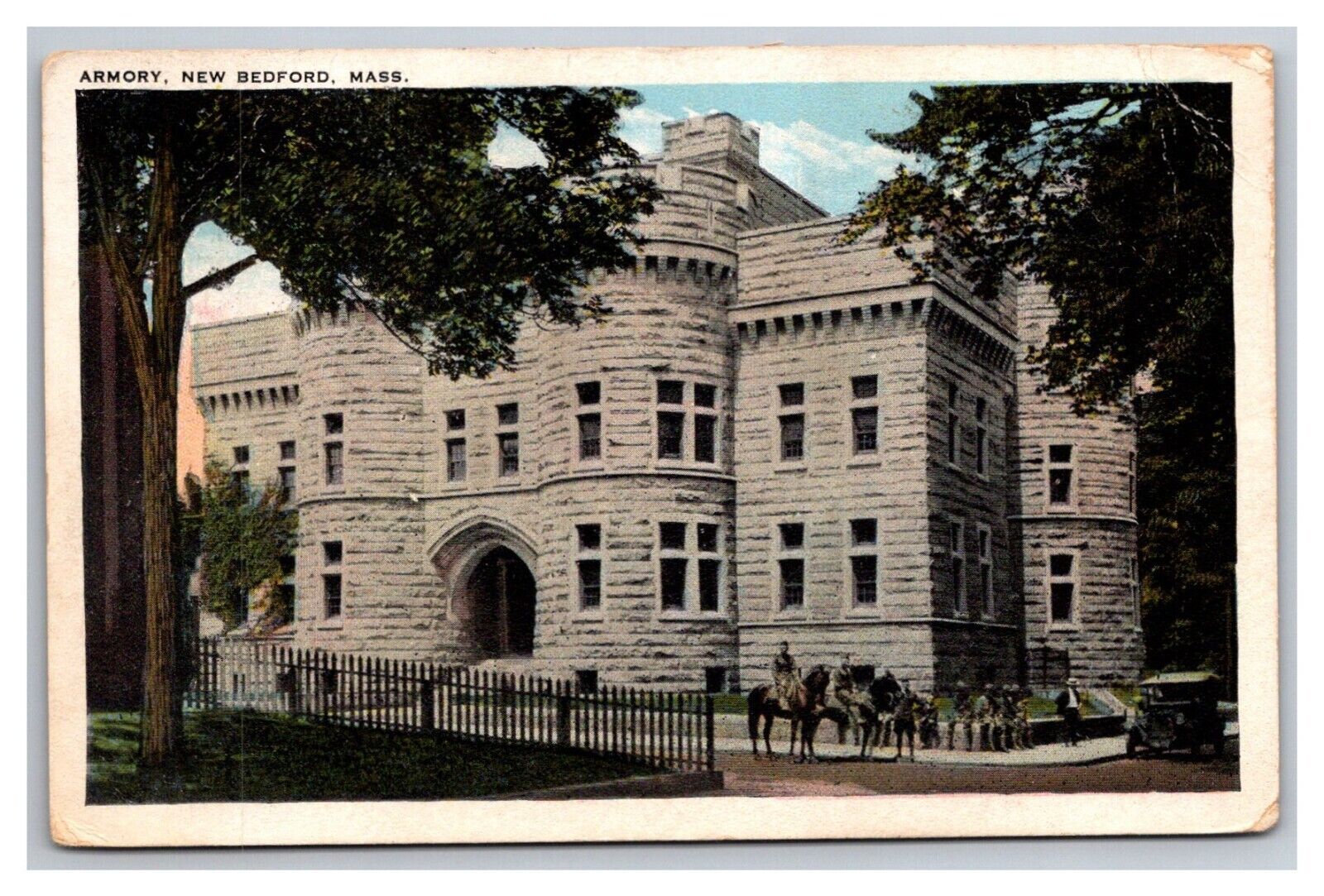 Postcard New Bedford Massachusetts Armory Building