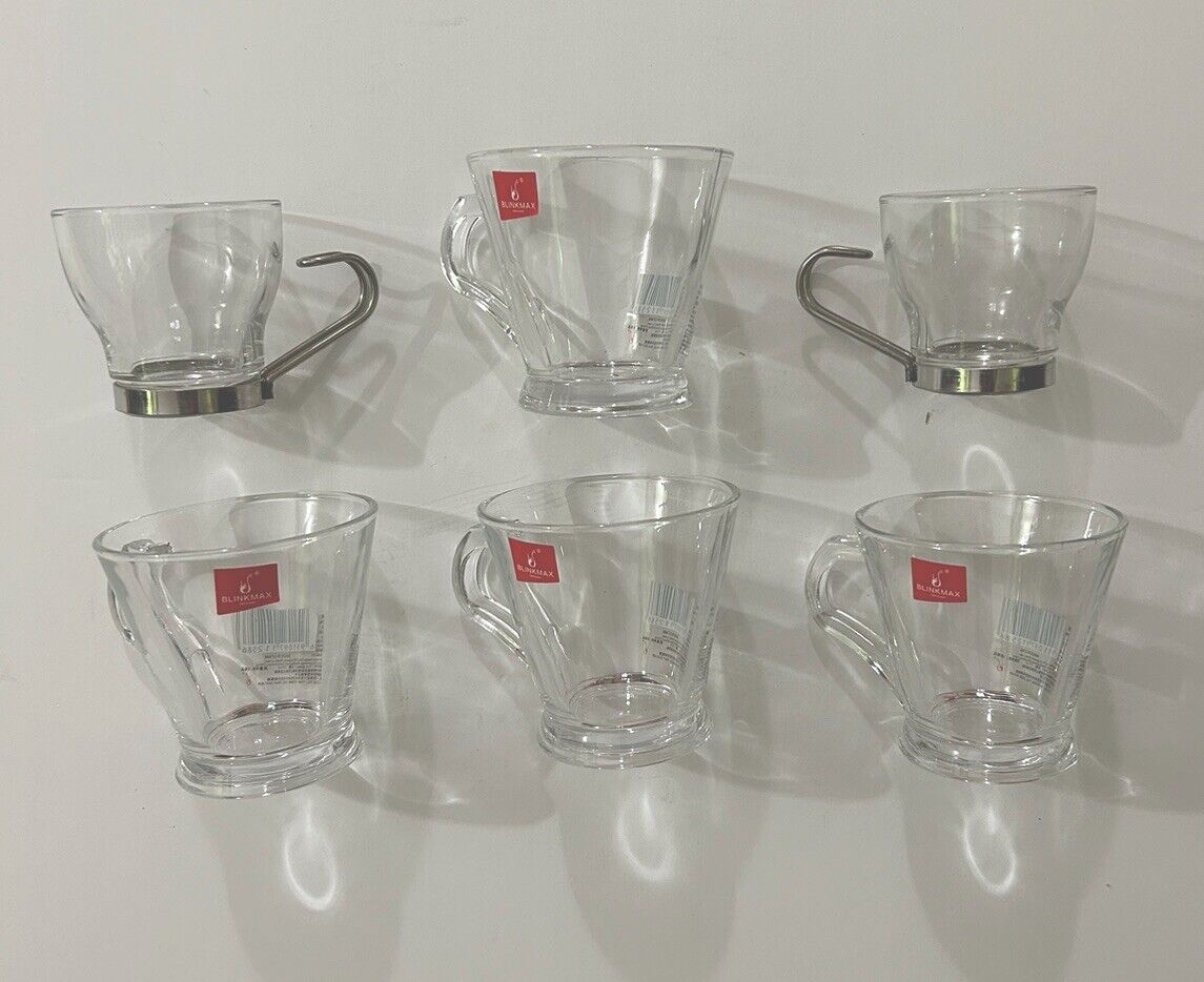 Asian Tea Glass Set  Large + Small 6 Pieces NEW