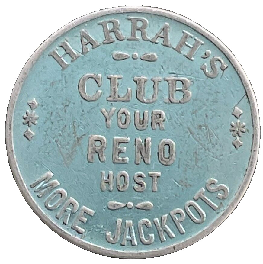 Reno Nevada HARRAH'S CASINO CLUB Vintage Bar Drink Trade Token Metal Coin